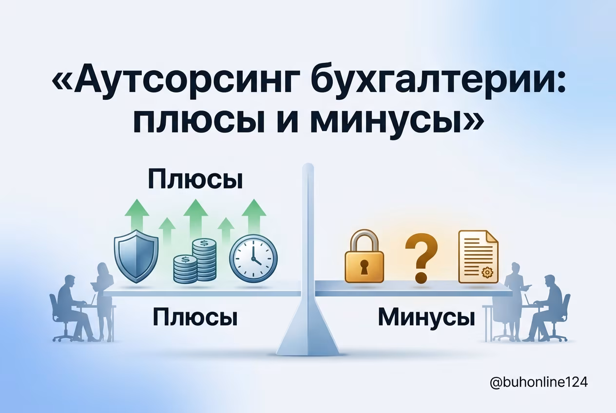 Инфографика плюсы и минусы аутсорсинга бухгалтерии для бизнеса