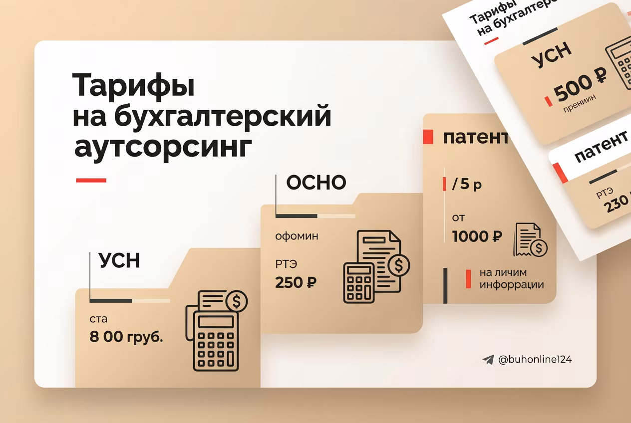 Структура тарифов бухгалтерского аутсорсинга по налоговым режимам